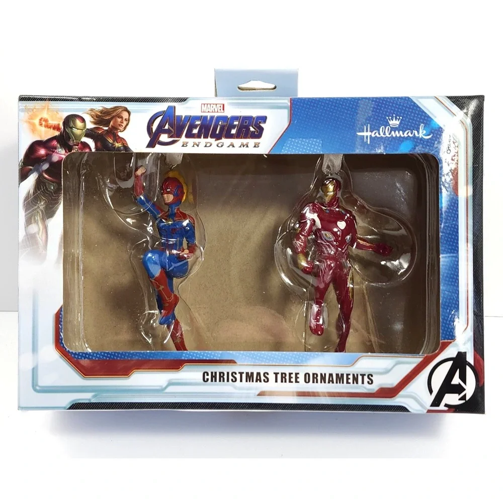 NIB Hallmark Marvel Avengers Iron Man and Captain Marvel Christmas tree Ornament